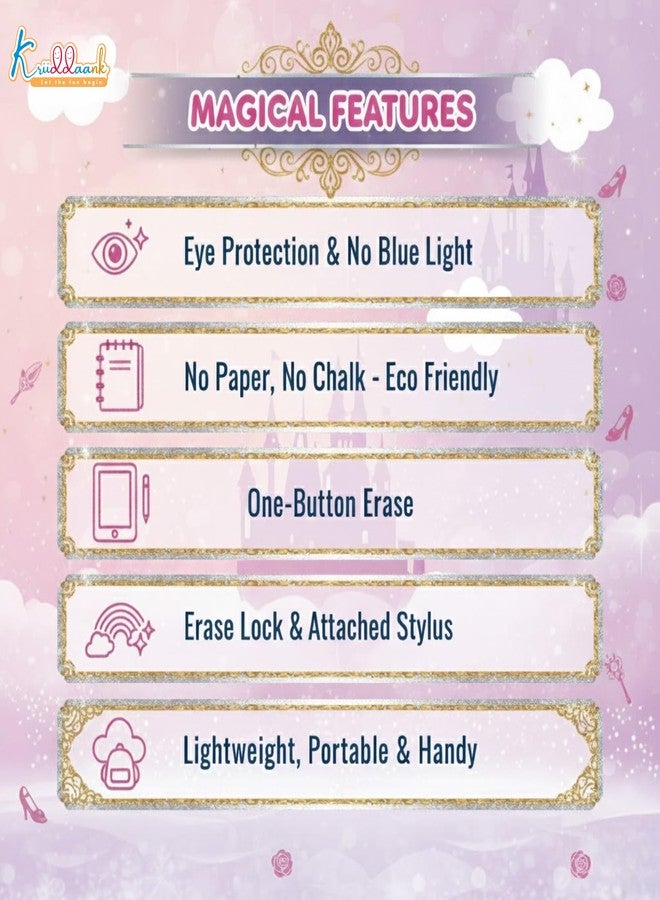Kriiddaank لوحة الرسم الإلكترونية Kriiddaank Princess LCD، مقاس 10.5 بوصة، لوحة LCD قابلة لإعادة الكتابة، لوحة سفر للأطفال الصغار، هدية عيد ميلاد للأعمار من 3 إلى 9 سنوات، ألوان مستوحاة من الأميرات - Image 2